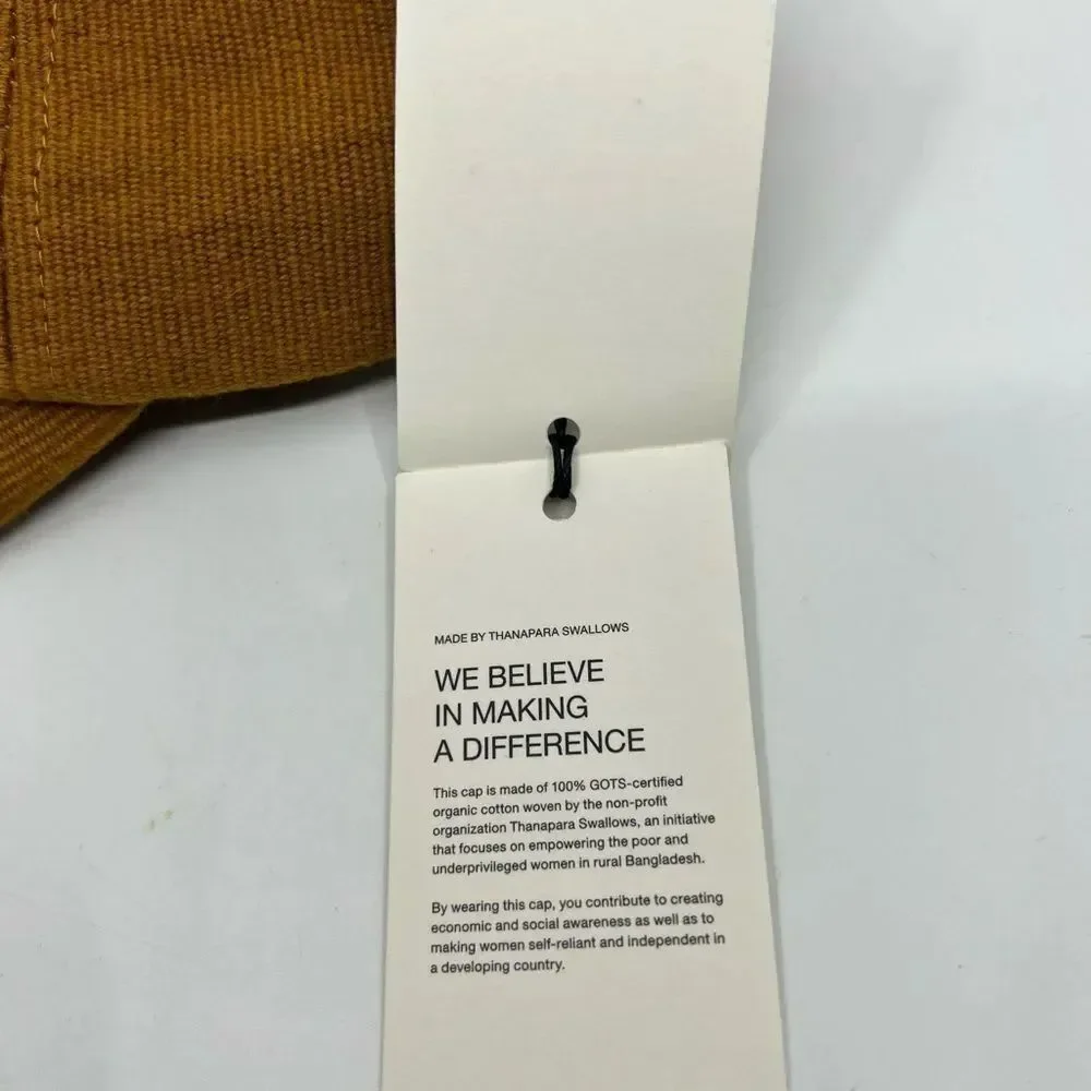 NWT Stiksen Unisex 105 Mustard Unconstructed Canvas Baseball Hat Size Medium